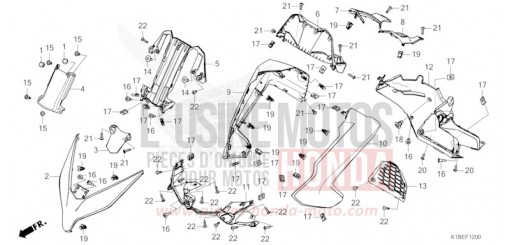 GAINE DE PROTECTION AVANT/TABLEAU DES COMPTEURS NSS350AR de 2024